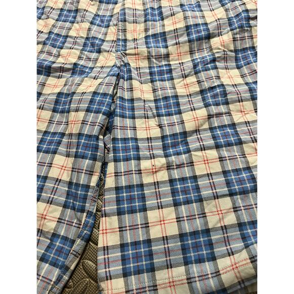 LULULEMON Mens Blue Checked Plaid Shorts workout Casual POCKETS 34 Medium Khaki - Picture 2 of 9